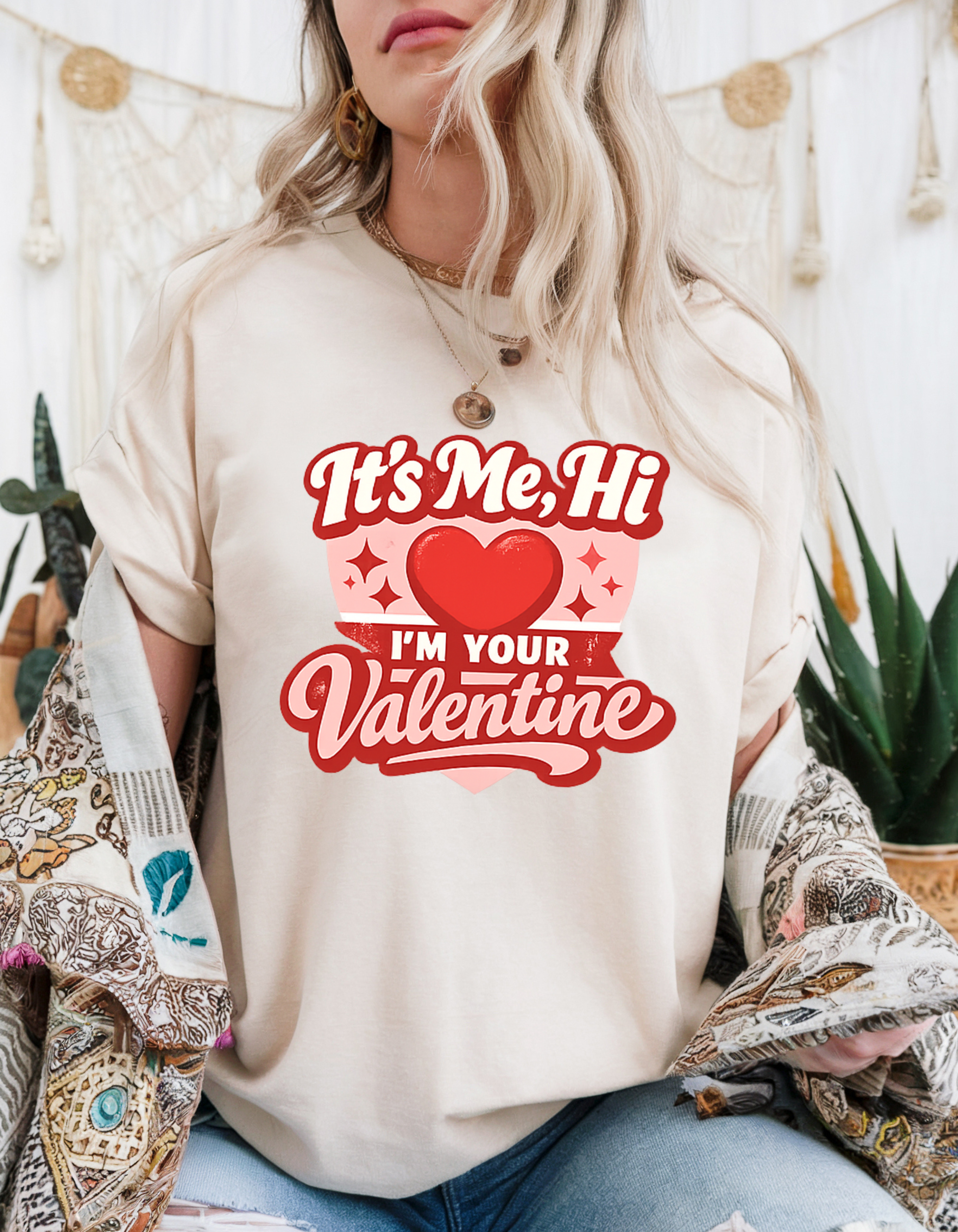 It’s Me, Hi I’m Your Valentine Shirt – Cute Heart Valentine Graphic Tee, Unisex T-Shirt