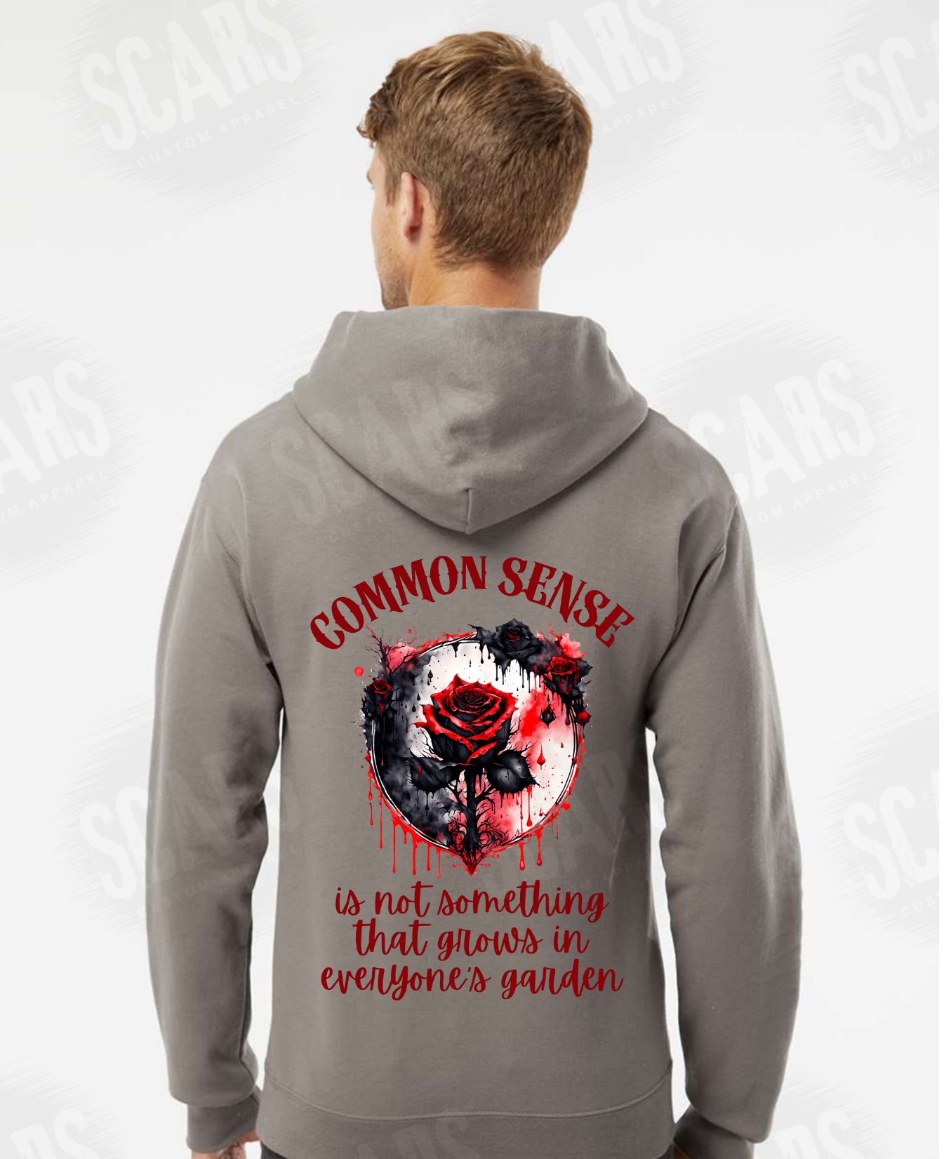 Goth Rose Hoodie | Common Sense Quote Sweatshirt | Alternative Grunge Hoodie | Edgy Graphic Streetwear | Attitude Hoodie
