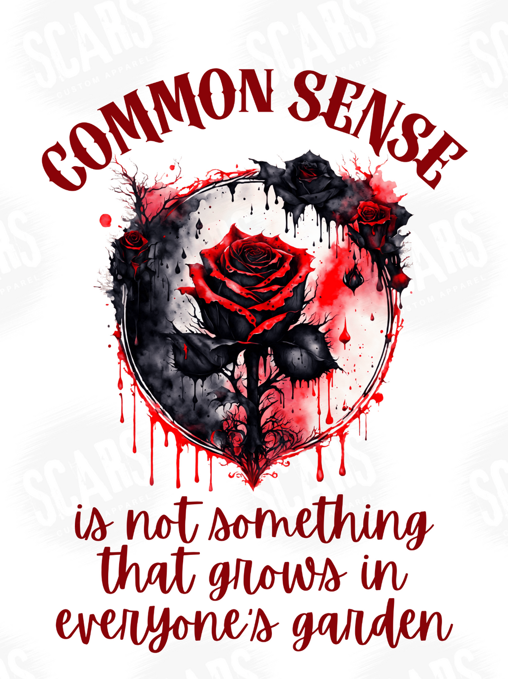 Goth Rose Hoodie | Common Sense Quote Sweatshirt | Alternative Grunge Hoodie | Edgy Graphic Streetwear | Attitude Hoodie