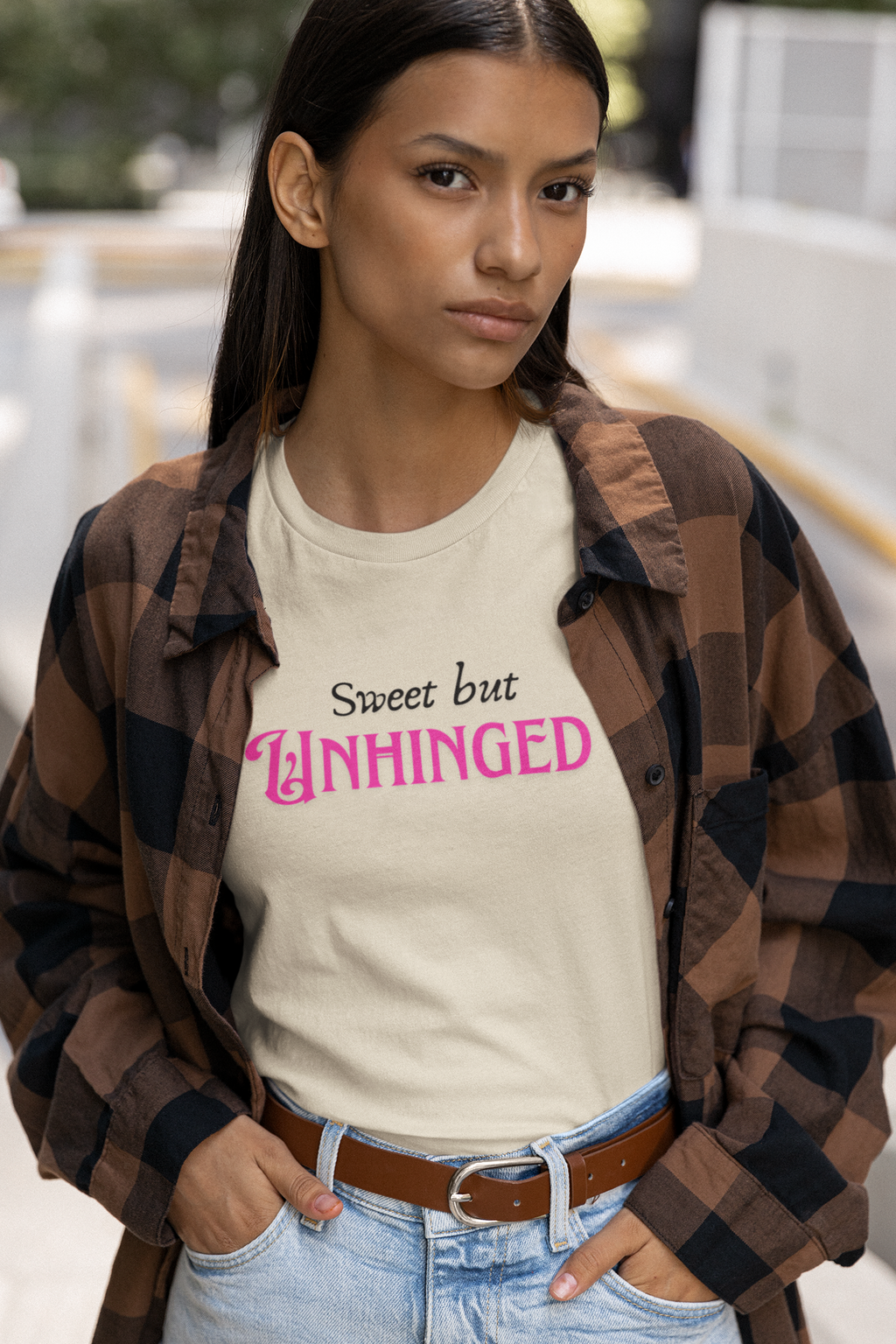 Sweet But Unhinged Shirt – Funny Graphic Tee, Cute Sarcastic Shirt, Unisex Statement T-Shirt
